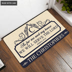 Luvingrace L104 Vintage Monogram Collection As For My House Personalized Doormat