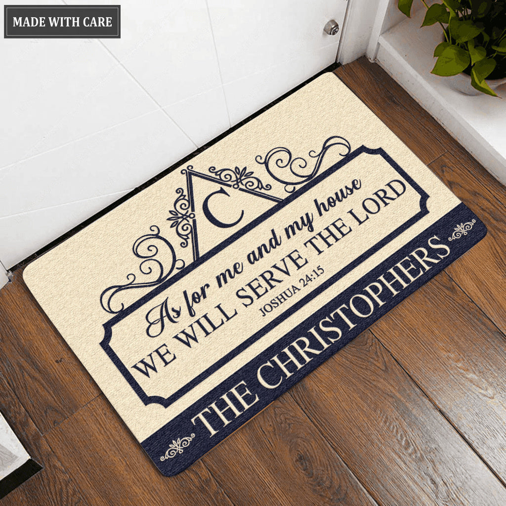 Luvingrace L104 Vintage Monogram Collection As For My House Personalized Doormat