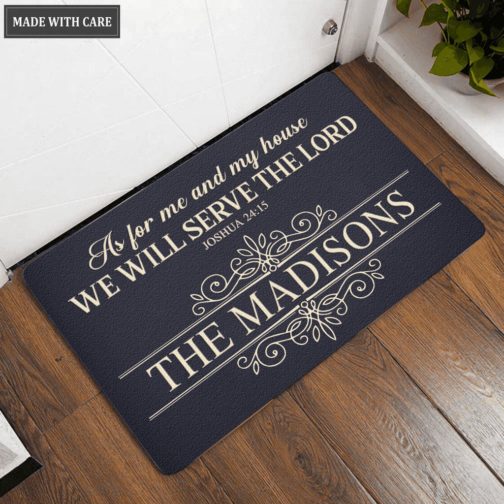 Luvingrace L105 Vintage Monogram Collection As For My House Personalized Doormat