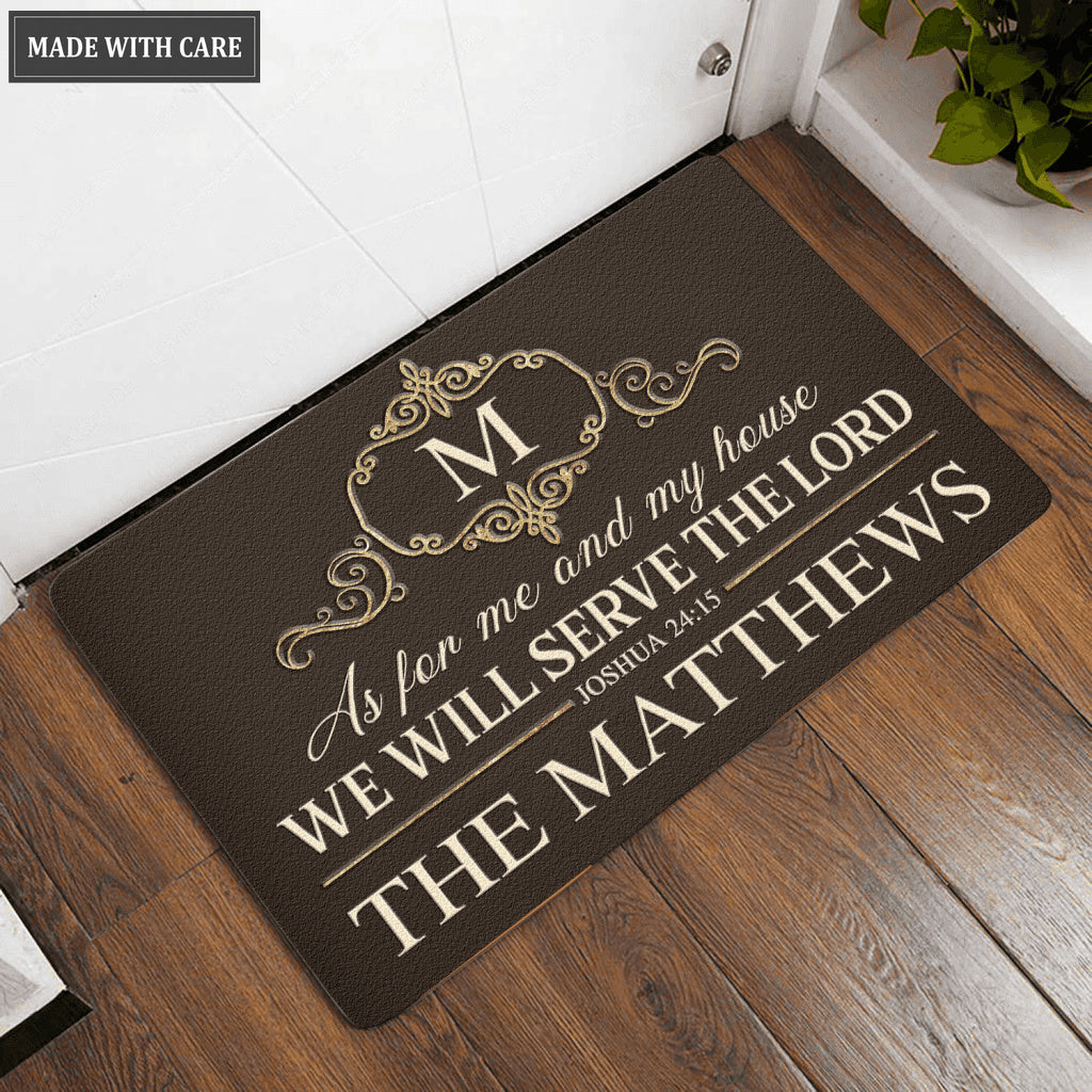 Luvingrace L106 Royal Monogram Collection As For My House Personalized Doormat