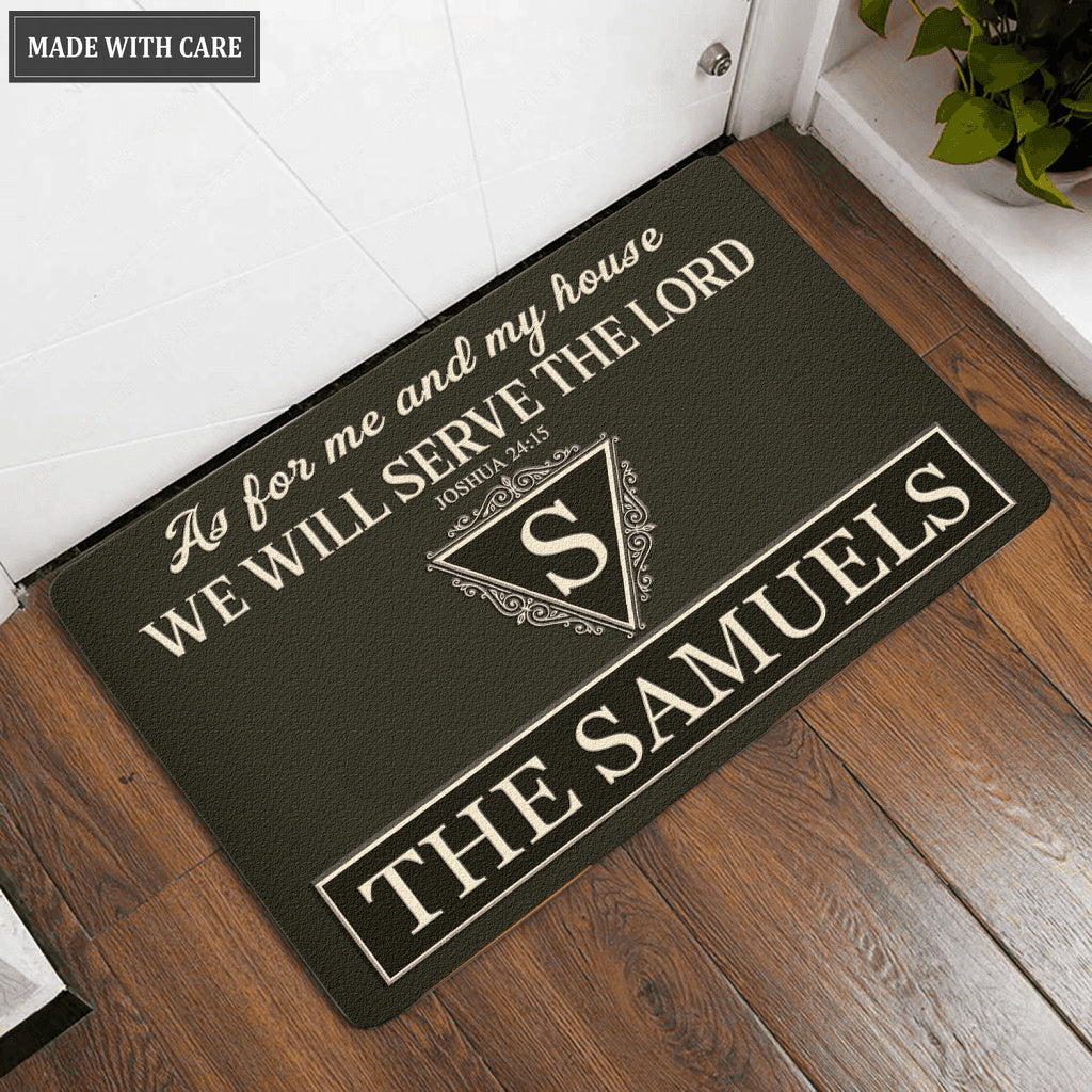 Luvingrace L107 Royal Monogram Collection As For My House Personalized Doormat