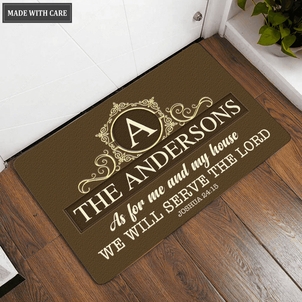 Luvingrace L108 Royal Monogram Collection As For My House Personalized Doormat