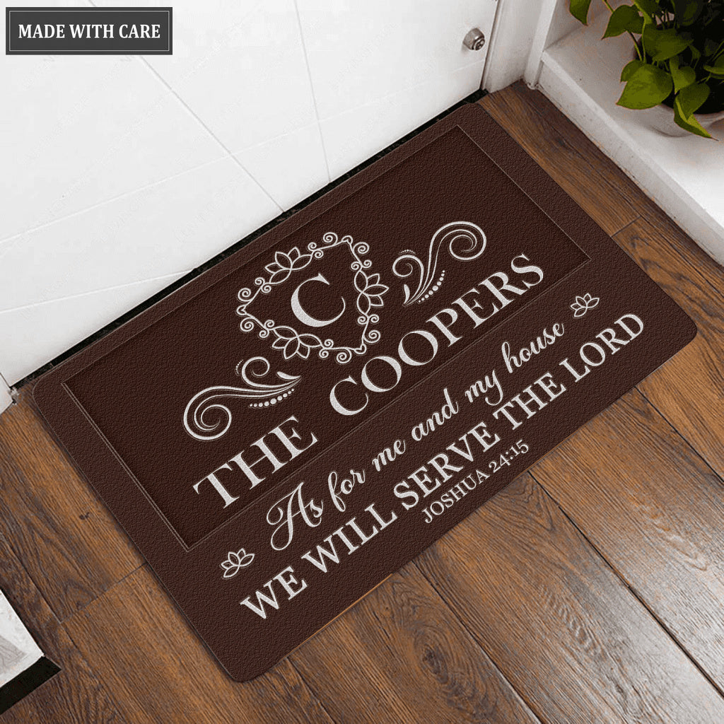 Luvingrace L109 Royal Monogram Collection As For My House Personalized Doormat