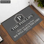 Luvingrace L110 Vintage Monogram Collection As For My House Personalized Doormat