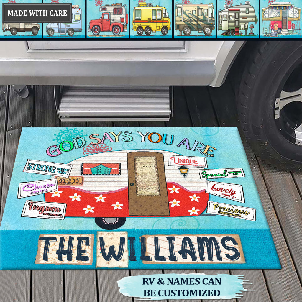 Camping God Says You Are Personalized Doormat