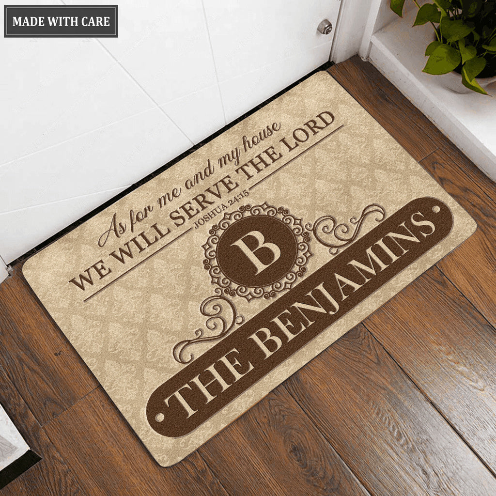 Luvingrace L111 Vintage Monogram Collection As For My House Personalized Doormat