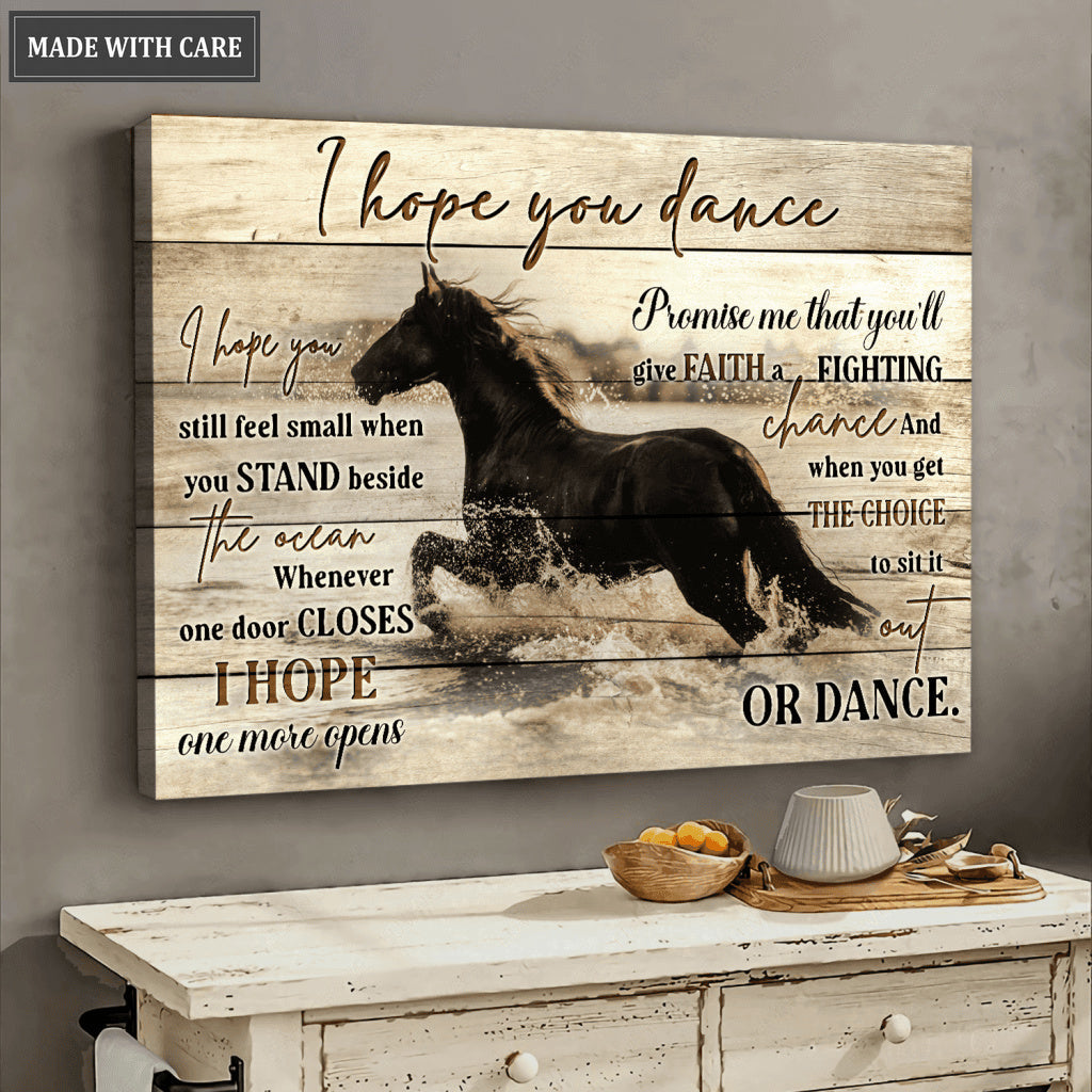Give Faith A Fighting Chance Black Horse Wall Art