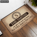 Luvingrace L112 Vintage Monogram Collection As For My House Personalized Doormat