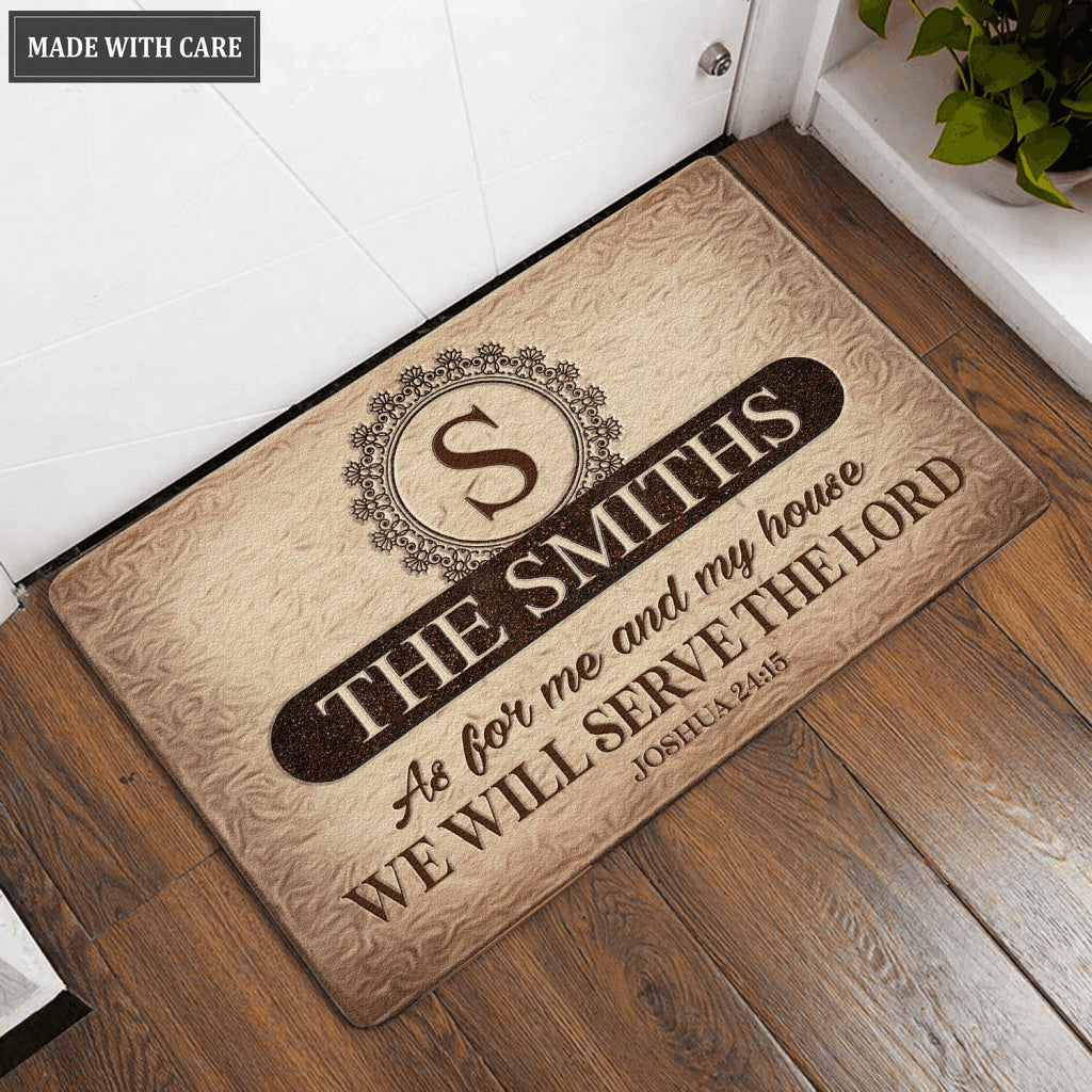 Luvingrace L112 Vintage Monogram Collection As For My House Personalized Doormat