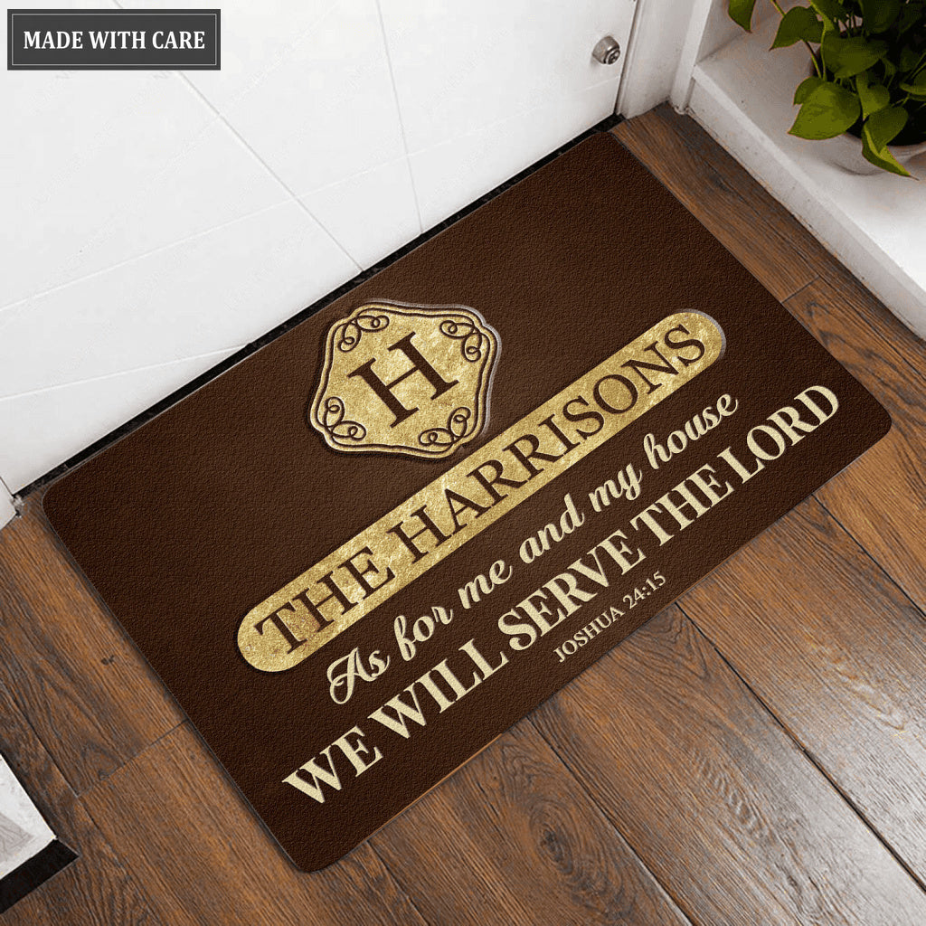 Luvingrace L113 Vintage Monogram Collection As For My House Personalized Doormat