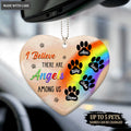 Rainbow Dog Angels Among Us Memorial Personalized Heart Ornament