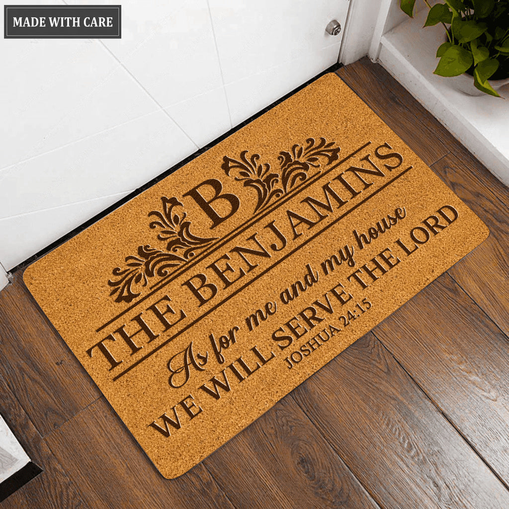 Luvingrace L116 Vintage Monogram Collection As For My House Personalized Doormat