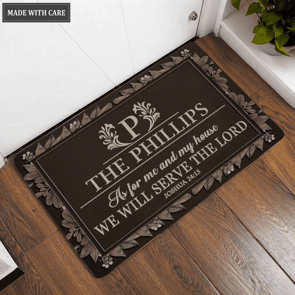 Luvingrace L118 Vintage Monogram Collection As For My House Personalized Doormat