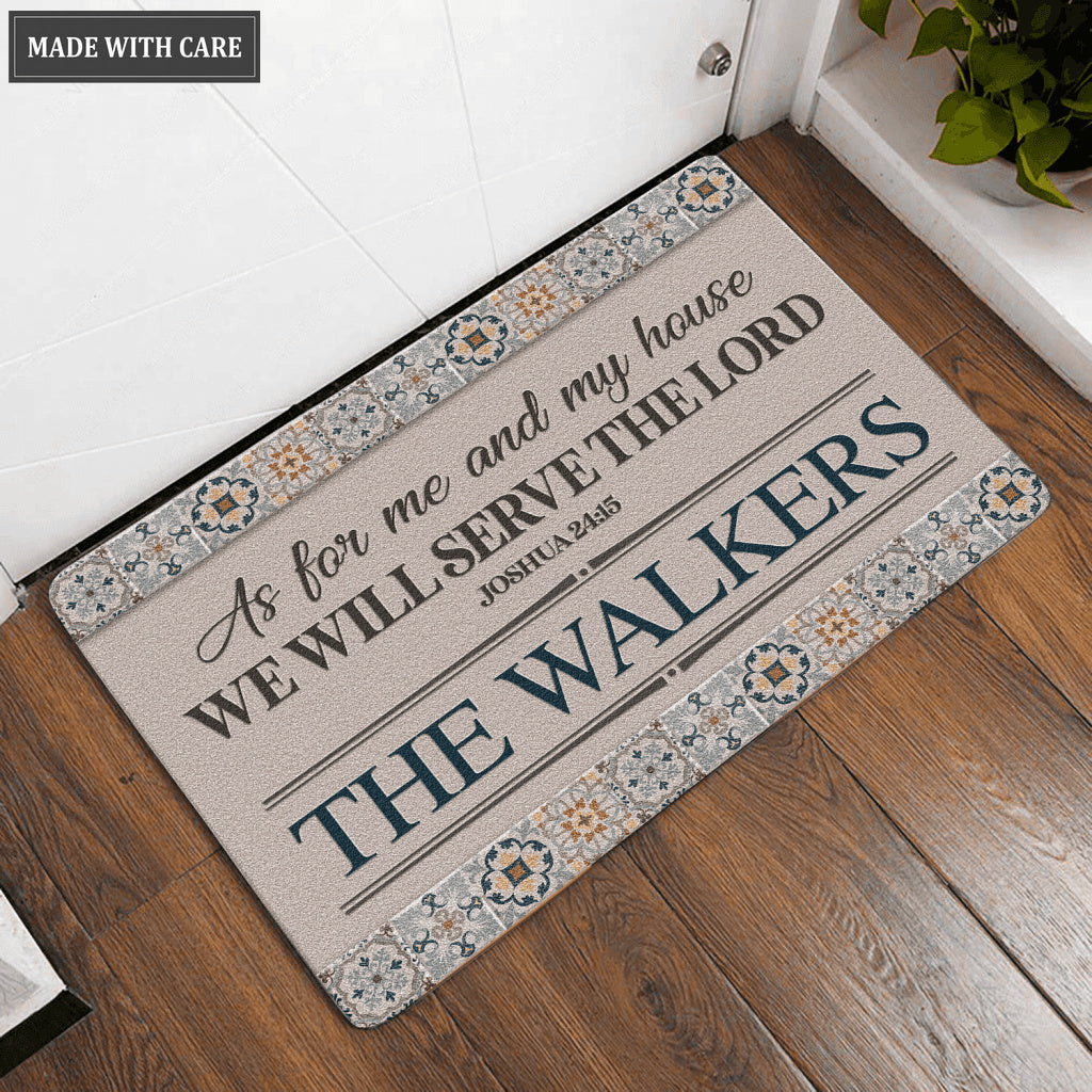 Luvingrace L120 Vintage Monogram Collection As For My House Personalized Doormat