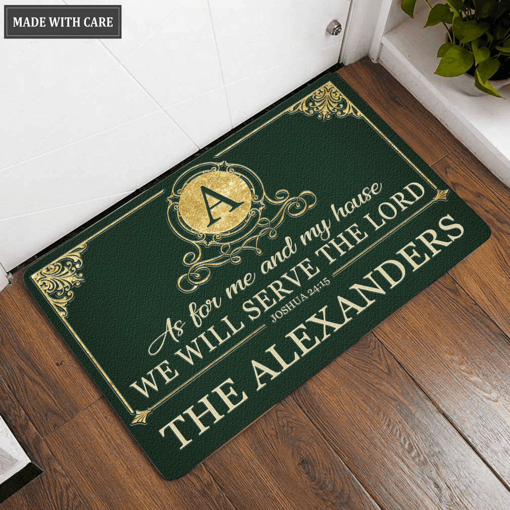 Luvingrace L121 Royal Monogram Collection As For My House Personalized Doormat