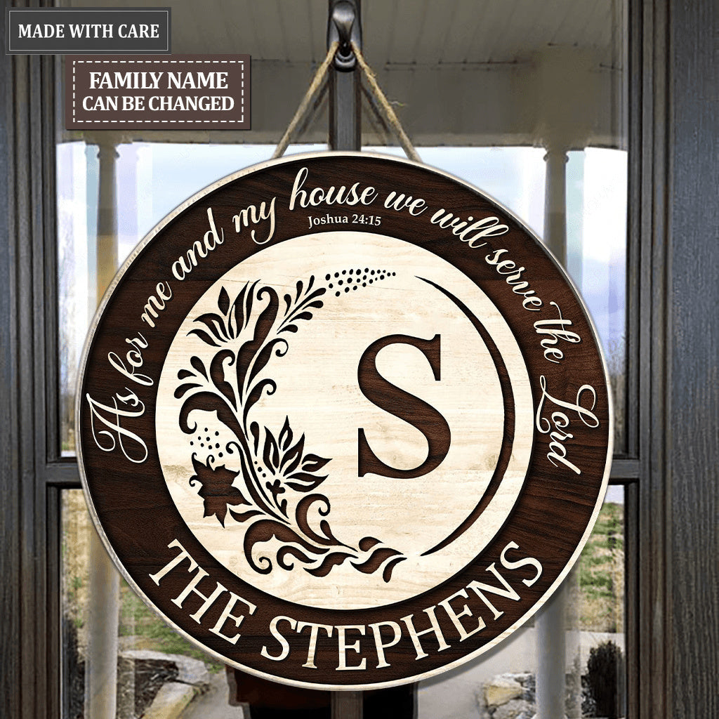 Floral Personalized Family Name Circle Sign