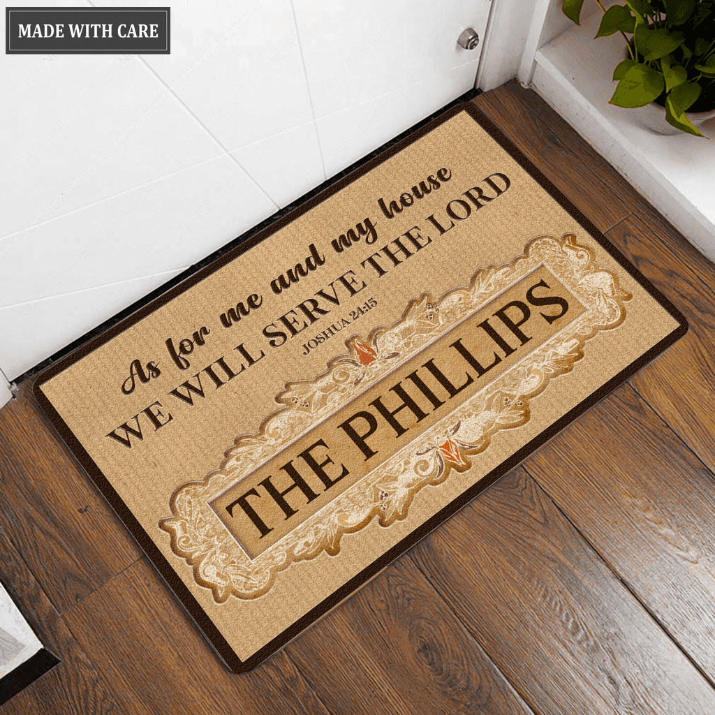 Luvingrace L122 Vintage Monogram Collection As For My House Personalized Doormat
