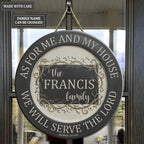 Personalized As For Me And My House Vintage Circle Sign