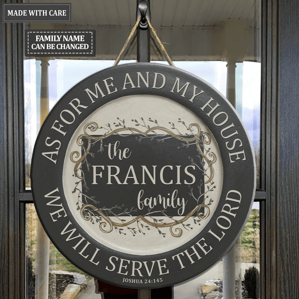 Personalized As For Me And My House Vintage Circle Sign
