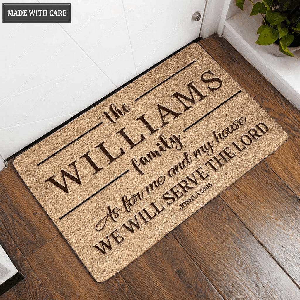 Luvingrace L123 Vintage Monogram Collection As For My House Personalized Doormat