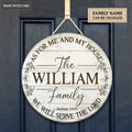 Personalized Round Family White Sign