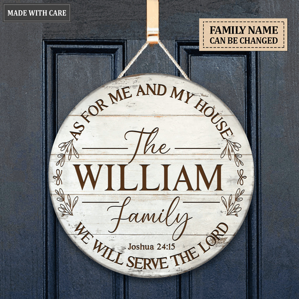 Personalized Round Family White Sign