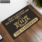 Luvingrace L125 Vintage Monogram Collection As For My House Personalized Doormat