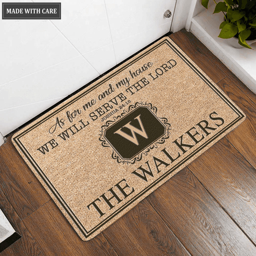 Luvingrace L126 Vintage Monogram Collection As For My House Personalized Doormat