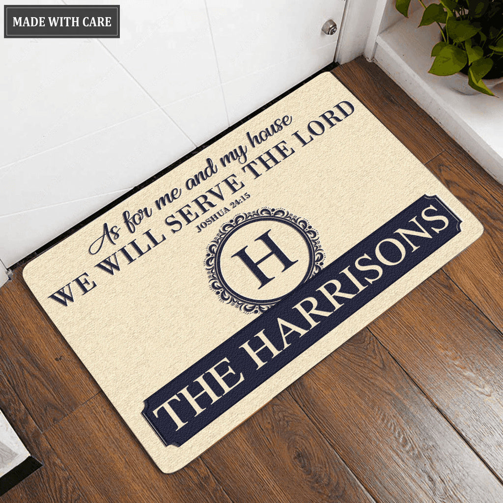 Luvingrace L127 Vintage Monogram Collection As For My House Personalized Doormat