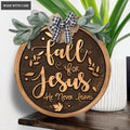 Fall for Jesus Door Hanger Round Sign