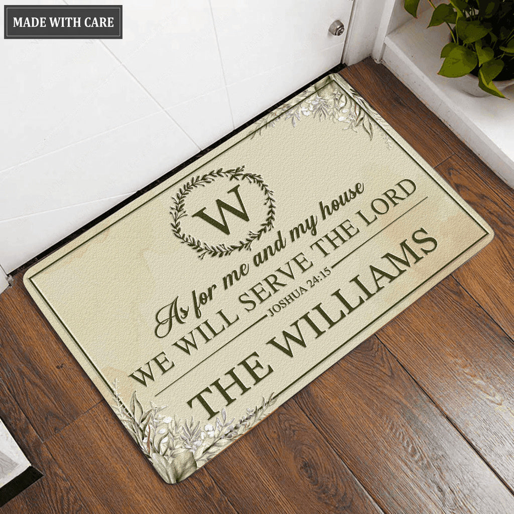 Luvingrace L128 Foral Monogram Collection As For My House Personalized Doormat