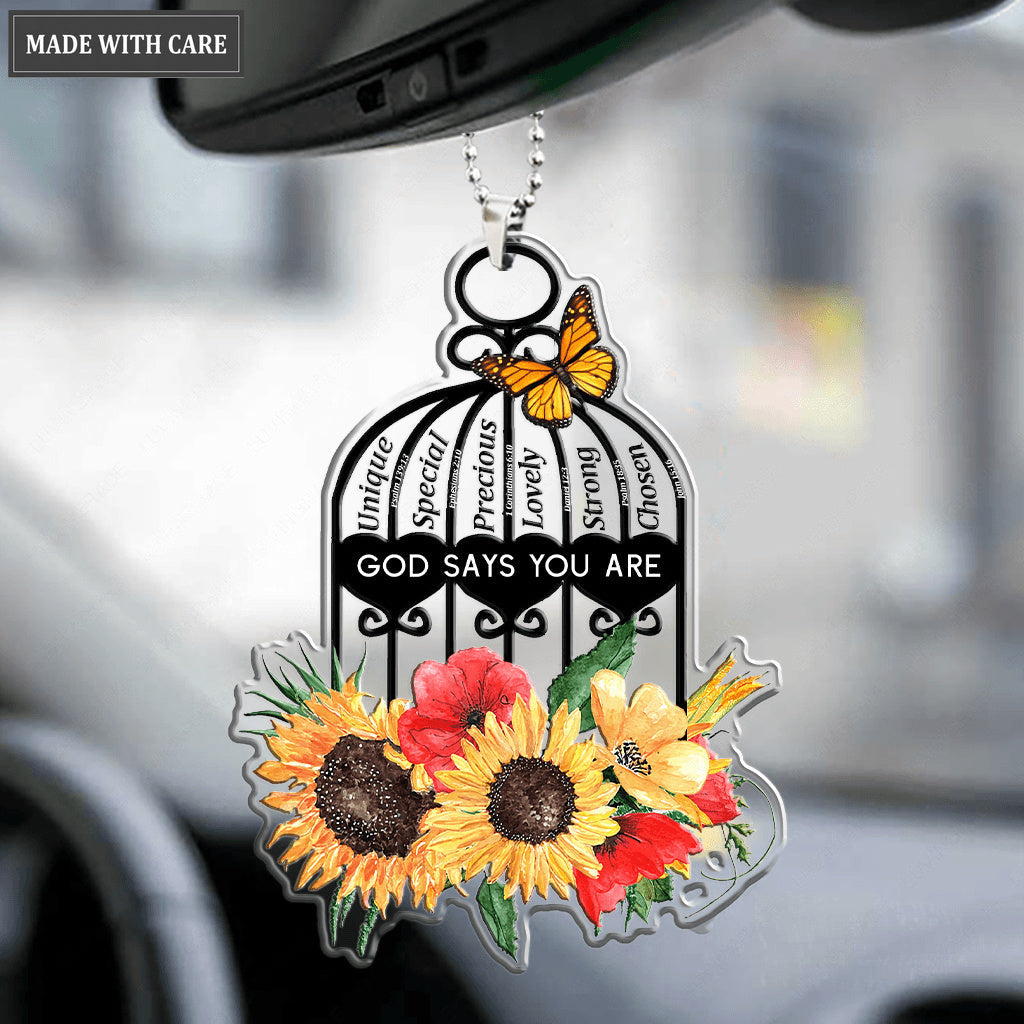 Floral birdcage God Says You Are Ornament