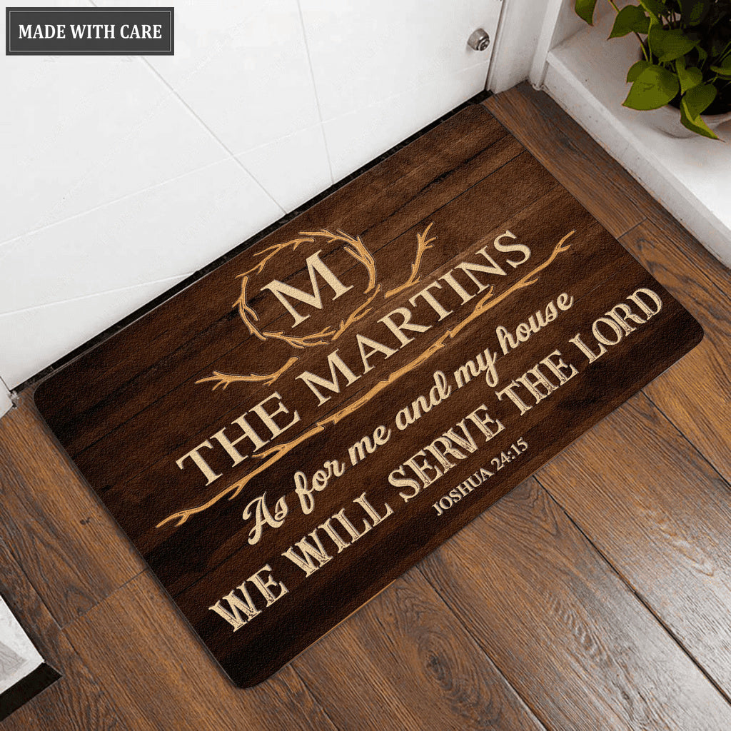 Luvingrace L129 Vintage Monogram Collection As For My House Personalized Doormat