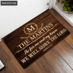 Luvingrace L129 Vintage Monogram Collection As For My House Personalized Doormat