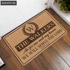 Luvingrace L130 Vintage Monogram Collection As For My House Personalized Doormat