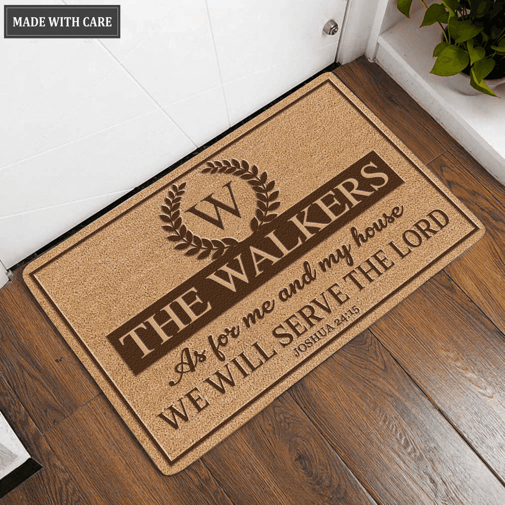 Luvingrace L130 Vintage Monogram Collection As For My House Personalized Doormat