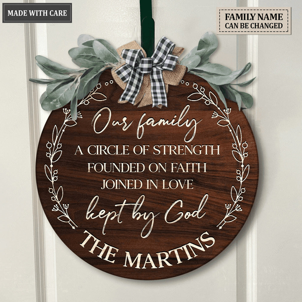 Personalized A Circle Of Strength Round Sign
