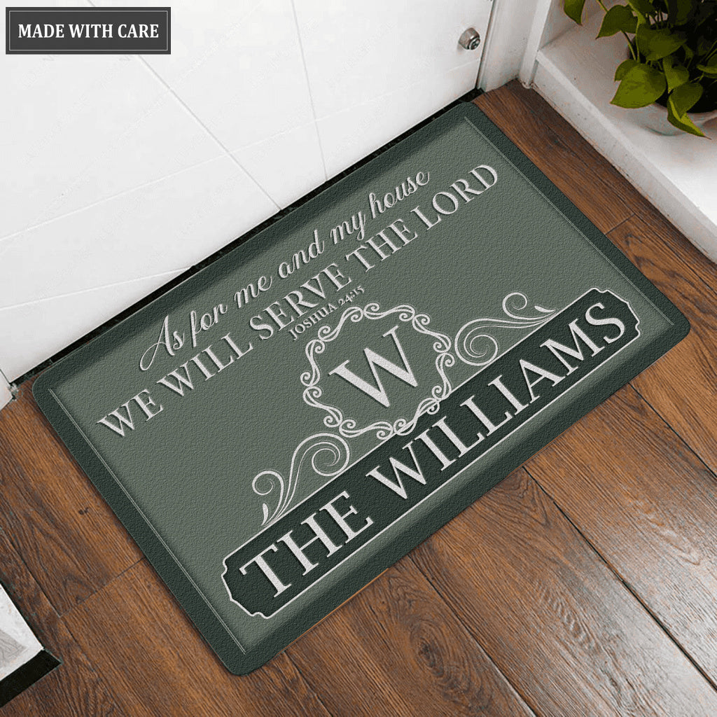 Luvingrace L133 Vintage Monogram Collection As For My House Personalized Doormat