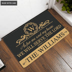 Luvingrace L134 Vintage Monogram Collection As For My House Personalized Doormat
