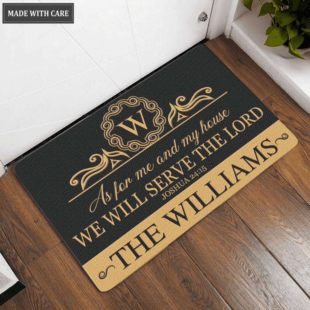 Luvingrace L134 Vintage Monogram Collection As For My House Personalized Doormat