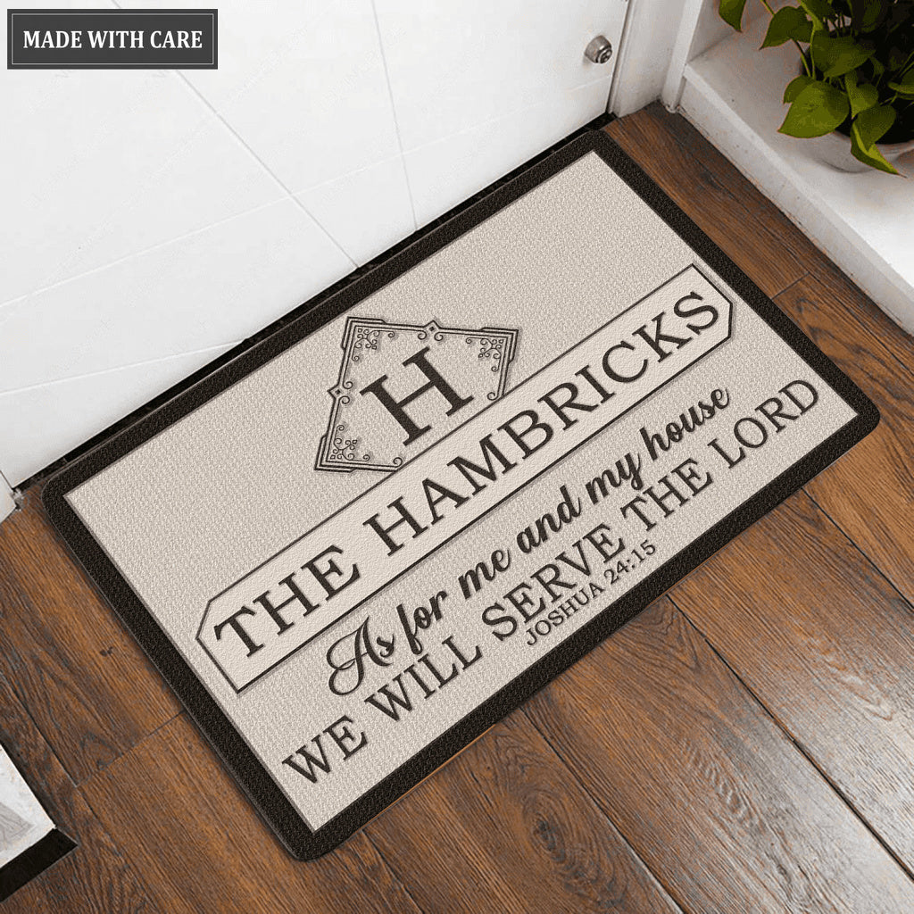 Luvingrace L135 Vintage Monogram Collection As For My House Personalized Doormat