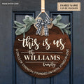 Personalized This Is Us Welcome Bow Door Hanger