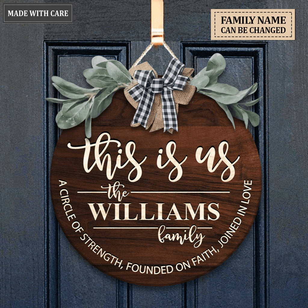 Personalized This Is Us Welcome Bow Door Hanger