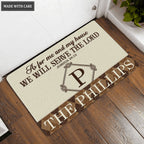 Luvingrace L136 Vintage Monogram Collection As For My House Personalized Doormat