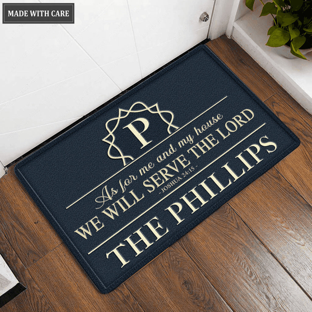 Luvingrace L173 Vintage Monogram Collection As For My House Personalized Doormat