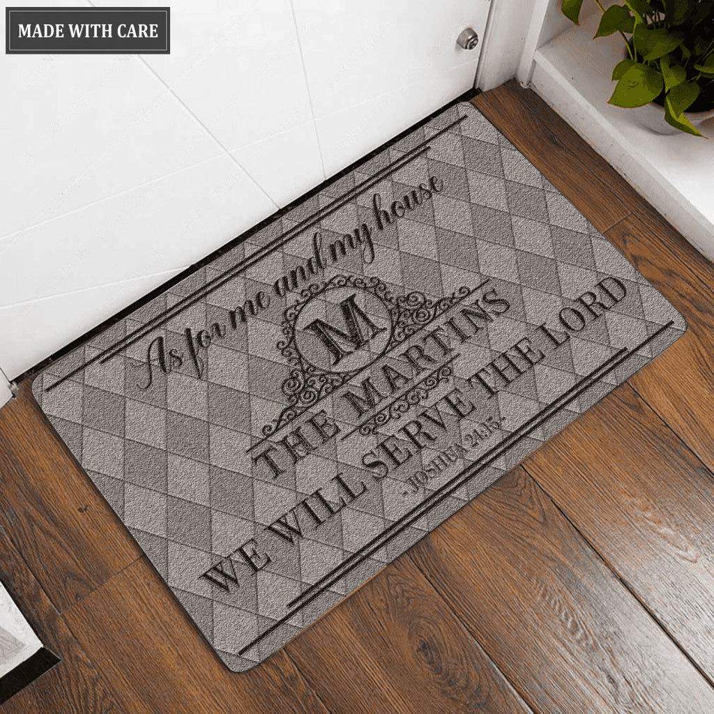 Luvingrace L20 Vintage Monogram Collection As For My House Personalized Doormat