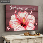 Hibiscus God Says You Are Wall Art