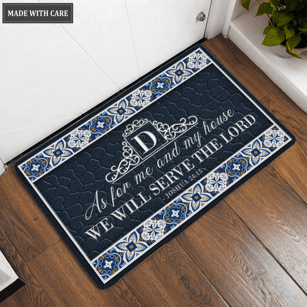 Luvingrace L22 Vintage Monogram Collection As For My House Personalized Doormat