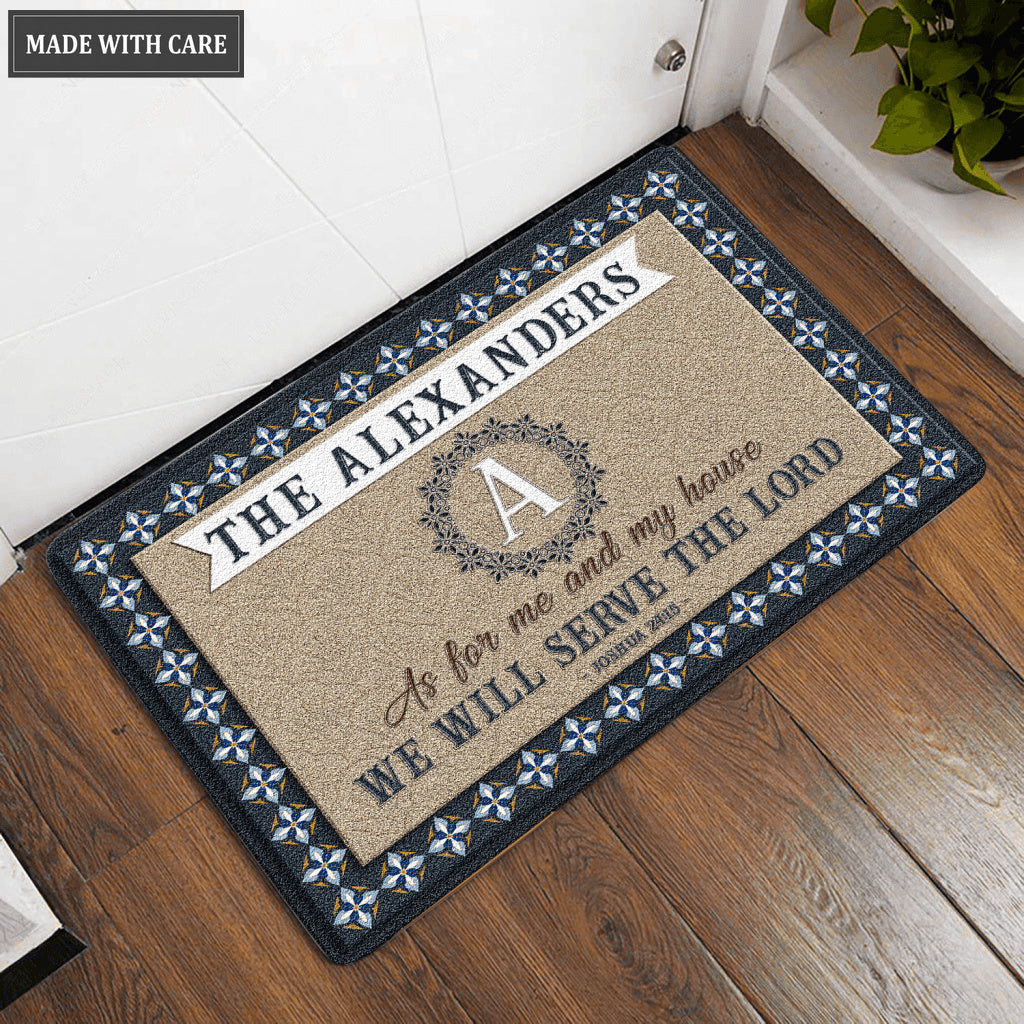 Luvingrace L24 Monogram Collection As For My House Personalized Doormat