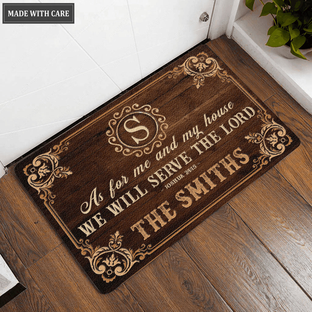 Luvingrace L25 Monogram Collection As For My House Personalized Doormat
